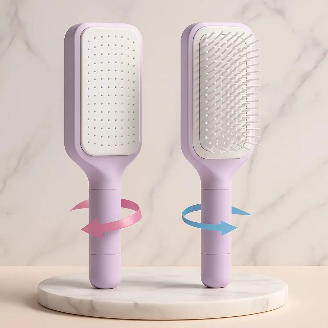 Blooméa™ HairLift – Self-Cleaning Rotating & Anti-Static Detangling Comb