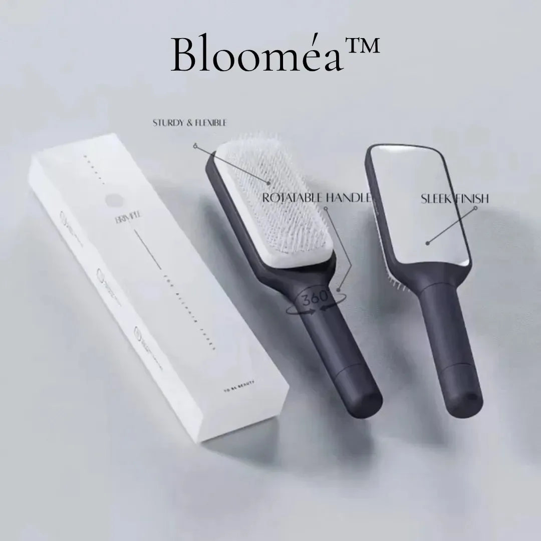 Blooméa™ HairLift – Self-Cleaning Rotating & Anti-Static Detangling Comb