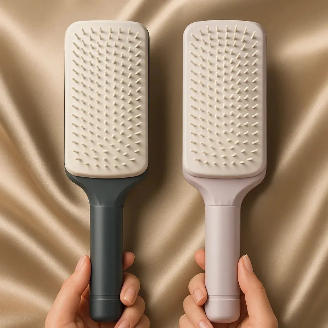 Blooméa™ HairLift – Self-Cleaning Rotating & Anti-Static Detangling Comb